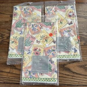 Lot‎ of 3 Eileen West Fine Paper Table Covers 54 X 102 Vintage Spring Flowers